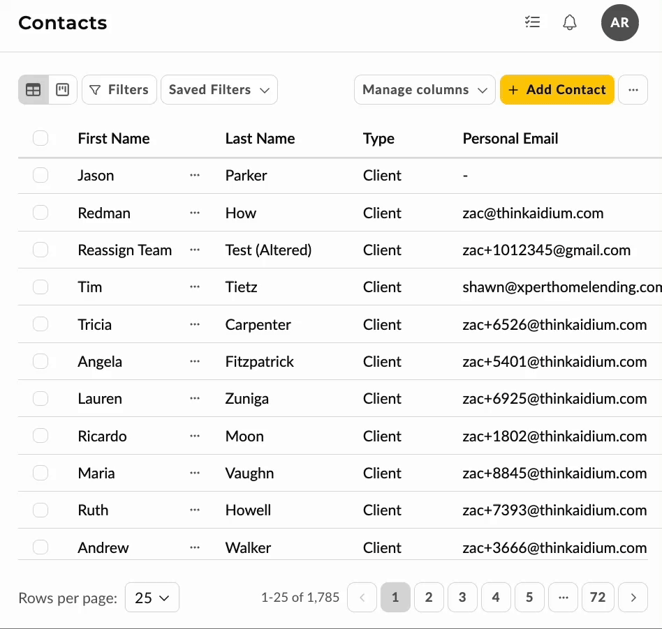 Contacs - More functions - Transfer a Contact to Another Team 2