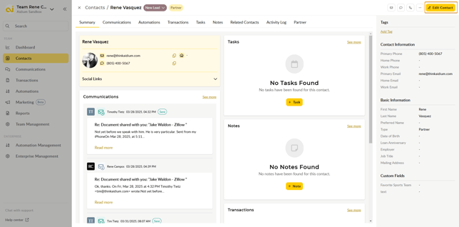 Contact Page - Reassing a Contract to New Owner or New Assignee 1