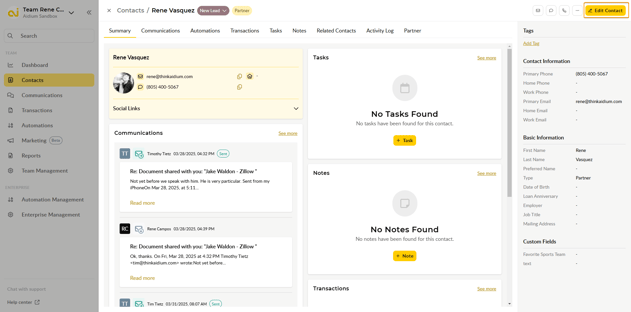Contact Page - Reassing a Contract to New Owner or New Assignee 4