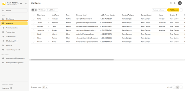 More Functions - Manually Create a New Contact 1