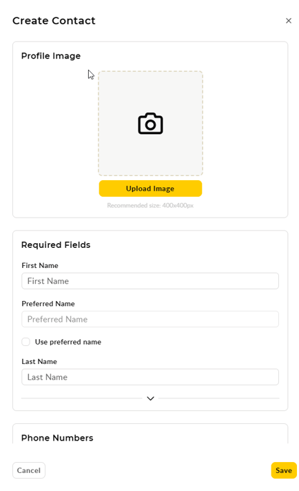 More Functions - Manually Create a New Contact 3