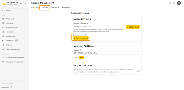 User Settings - Password Reset 8