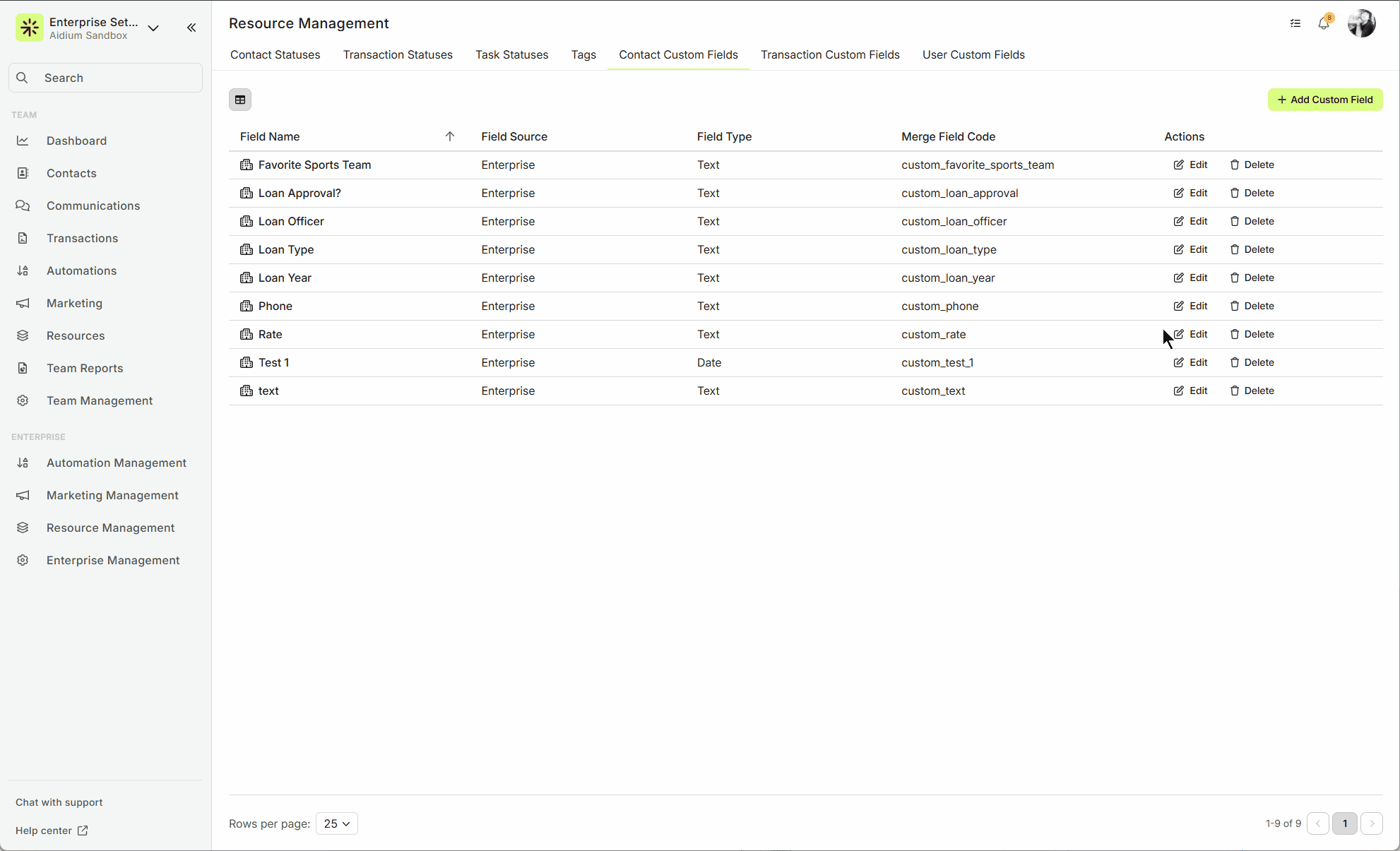 Using Custom Contact Fields